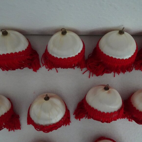 Vintage 12 Satin Ball Ornaments with Fringe Handmade Christmas Holiday Festive - Picture 4 of 12